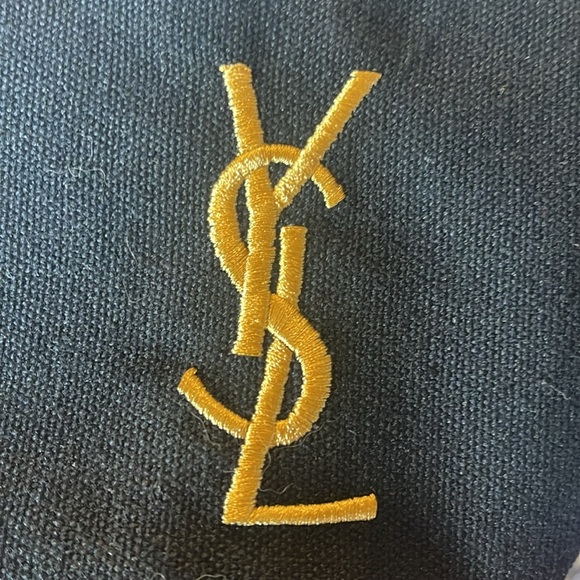 YVES SAINT LAURENT YSL Beauty Logo Tote Black Canvas with pink inside - Picture 8 of 8